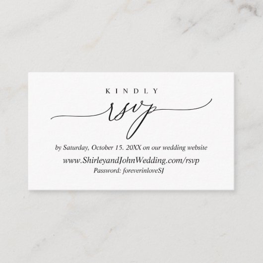 Modern Simple Black Calligraphy, Online-UAWG Begleitkarte (Vorderseite)