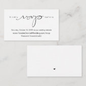 Modern Simple Black Calligraphy, Online-UAWG Begleitkarte (Vorne/Hinten)