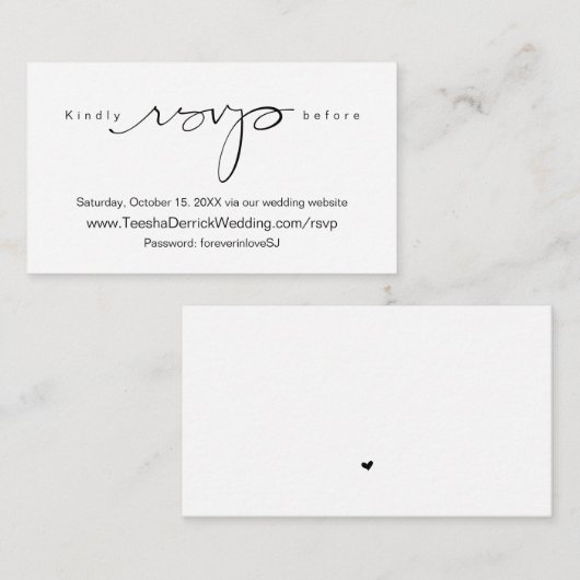 Modern Simple Black Calligraphy, Online-UAWG Begleitkarte (Vorne/Hinten)