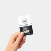 Modern Simple Black Foto Beruflich Name Tag Ausweis (Handheld)