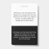 Modern Simple Black Foto Beruflich Name Tag Ausweis (Rückseite)
