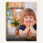 Modern Simple Black Foto Script Monogram Notizblock (Vorderseite)