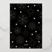 Modern Simple Black & Gold Eleganter Weihnachtsbau Folieneinladung (Rückseite)