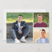 Modern Simple Black Grad 4 Foto Abschluss Einladung (Rückseite)