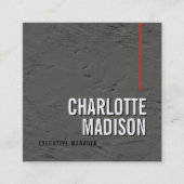 Modern Simple Black Grey Trendy Minimalist Plain Quadratische Visitenkarte (Vorderseite)