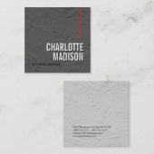 Modern Simple Black Grey Trendy Minimalist Plain  Quadratische Visitenkarte (Vorne/Hinten)