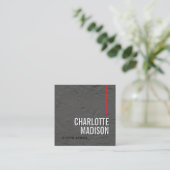Modern Simple Black Grey Trendy Minimalist Plain  Quadratische Visitenkarte (Stehend Vorderseite)