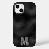 Modern Simple Black Minimalistisch Textured Monogr Case-Mate iPhone Hülle (Rückseite)