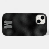 Modern Simple Black Minimalistisch Textured Monogr Case-Mate iPhone Hülle (Rückseite (Horizontal))