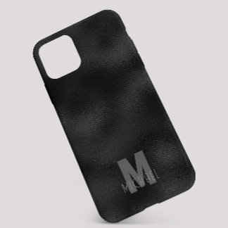 Modern Simple Black Minimalistisch Textured Monogr Case-Mate iPhone 14 Hülle