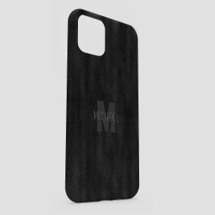 Modern Simple Black Minimalistisch Textured Monogr Case-Mate iPhone 14 Hülle