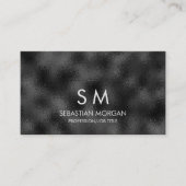 Modern Simple Black Minimalistisch Textured Monogr Visitenkarte (Vorderseite)