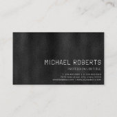 Modern Simple Black Minimalistisch Textured Monogr Visitenkarte (Rückseite)