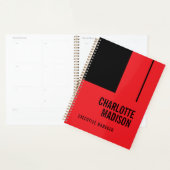 Modern Simple Black Red Minimalist Two Sided Planer (Anzeige)