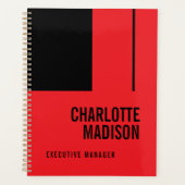 Modern Simple Black Red Minimalist Two Sided Planer (Vorderseite)