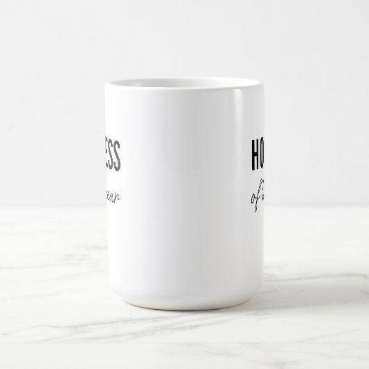 Modern Simple Black Script Personalized Hostess Kaffeetasse (Mittel)