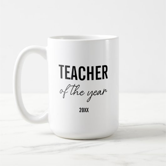 Modern Simple Black Script Personalized Teacher Kaffeetasse (Links)