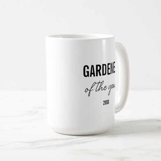 Modern Simple Black Typography Custom Gardener Kaffeetasse (VorderseiteRechts)