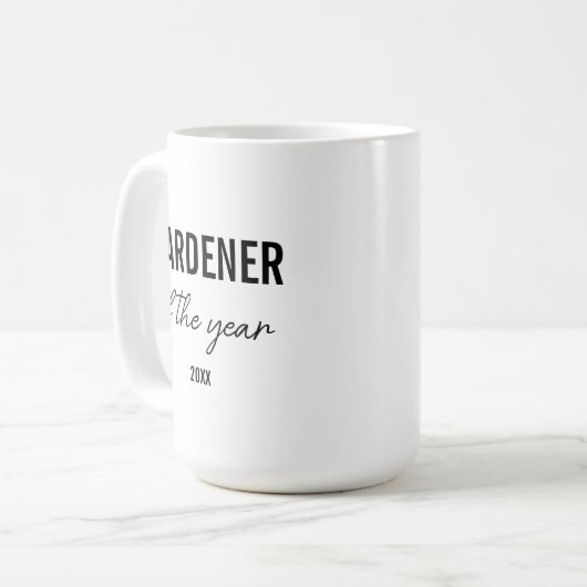 Modern Simple Black Typography Custom Gardener Kaffeetasse (Vorderseite Links)