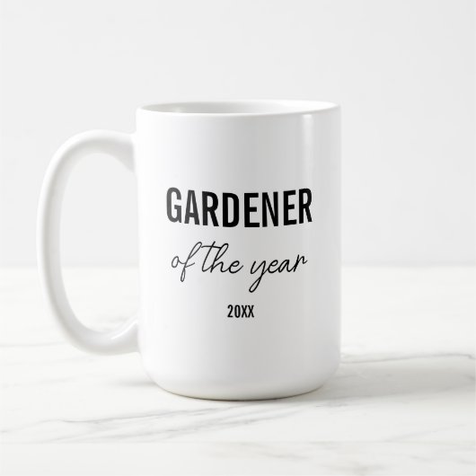 Modern Simple Black Typography Custom Gardener Kaffeetasse (Links)