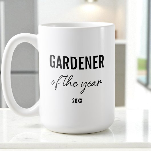 Modern Simple Black Typography Custom Gardener Kaffeetasse