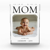 Modern Simple Black Typography I Love You Mom Fotoblock (Vorderseite)