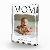 Modern Simple Black Typography I Love You Mom Fotoblock (Rechts)