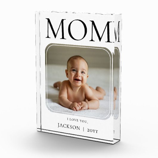 Modern Simple Black Typography I Love You Mom Fotoblock (Rechts)