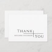 Modern Simple Black Wedding Dankeschön Card Dankeskarte (Vorne/Hinten)