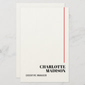 Modern Simple Black White Trendy Minimalist Plain  Briefpapier (Vorne/Hinten)