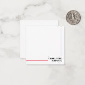 Modern Simple Black White Trendy Minimalist Plain Mitteilungskarte (Vorderseite/Rückseite Beispiel)