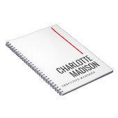 Modern Simple Black White Trendy Minimalist Plain Notizblock (Rechte Seite)