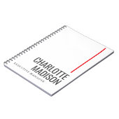 Modern Simple Black White Trendy Minimalist Plain Notizblock (Linke Seite)