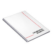 Modern Simple Black White Trendy Minimalist Plain  Notizblock (Rechte Seite)