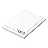 Modern Simple Black White Trendy Minimalist Plain Notizblock (Rotiert)