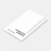 Modern Simple Black White Trendy Minimalist Plain  Post-it Klebezettel (angewinkelt)