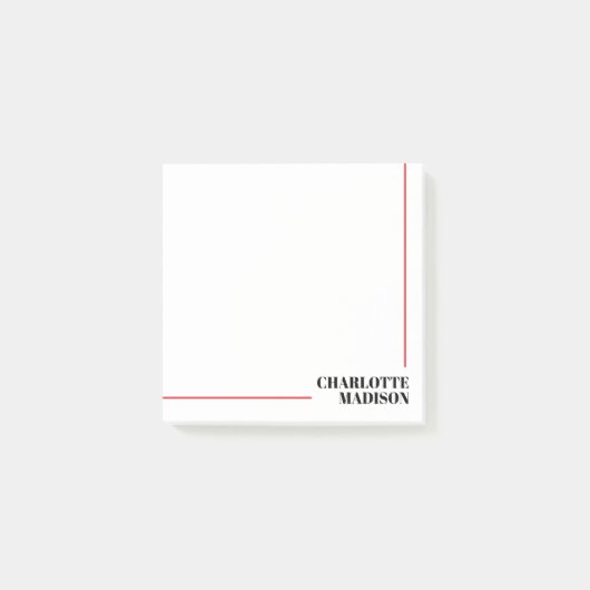 Modern Simple Black White Trendy Minimalist Plain  Post-it Klebezettel (Vorderseite)