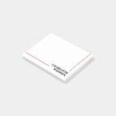 Modern Simple Black White Trendy Minimalist Plain Post-it Klebezettel (angewinkelt)