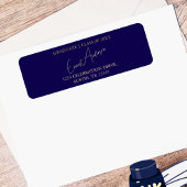 Modern Simple Blue Abschluss Rücksendeadresse