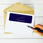 Modern Simple Blue Abschluss Rücksendeadresse