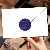 Modern Simple Blue Abschluss Rücksendeadresse Sieg Runder Aufkleber