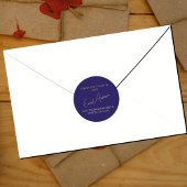 Modern Simple Blue Abschluss Rücksendeadresse Sieg Runder Aufkleber