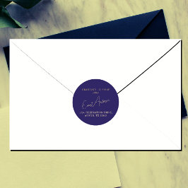 Modern Simple Blue Abschluss Rücksendeadresse Sieg Runder Aufkleber