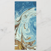 Modern Simple Blue Abstrakt Art Artistic Wedding Menükarte (Rückseite)