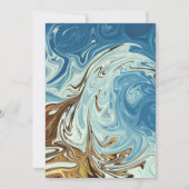 Modern Simple Blue Abstrakt Art Artistic Wedding Save The Date (Rückseite)