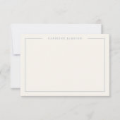 Modern Simple Blue Floral Flat Note Card Mitteilungskarte (Vorderseite)
