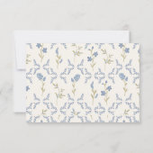 Modern Simple Blue Floral Flat Note Card Mitteilungskarte (Rückseite)