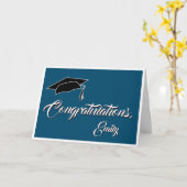 Modern Simple Blue Herzlichen Glückwunsch Abschlus Karte (Gelbe Blume)