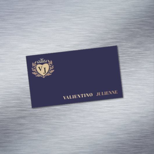 Modern Simple blue navy Minimalist Professional  Magnetische Visitenkarte (Beispiel)