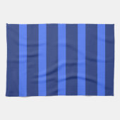Modern Simple Blue Navy Two Tone Strip Name Geschirrtuch (Horizontal)